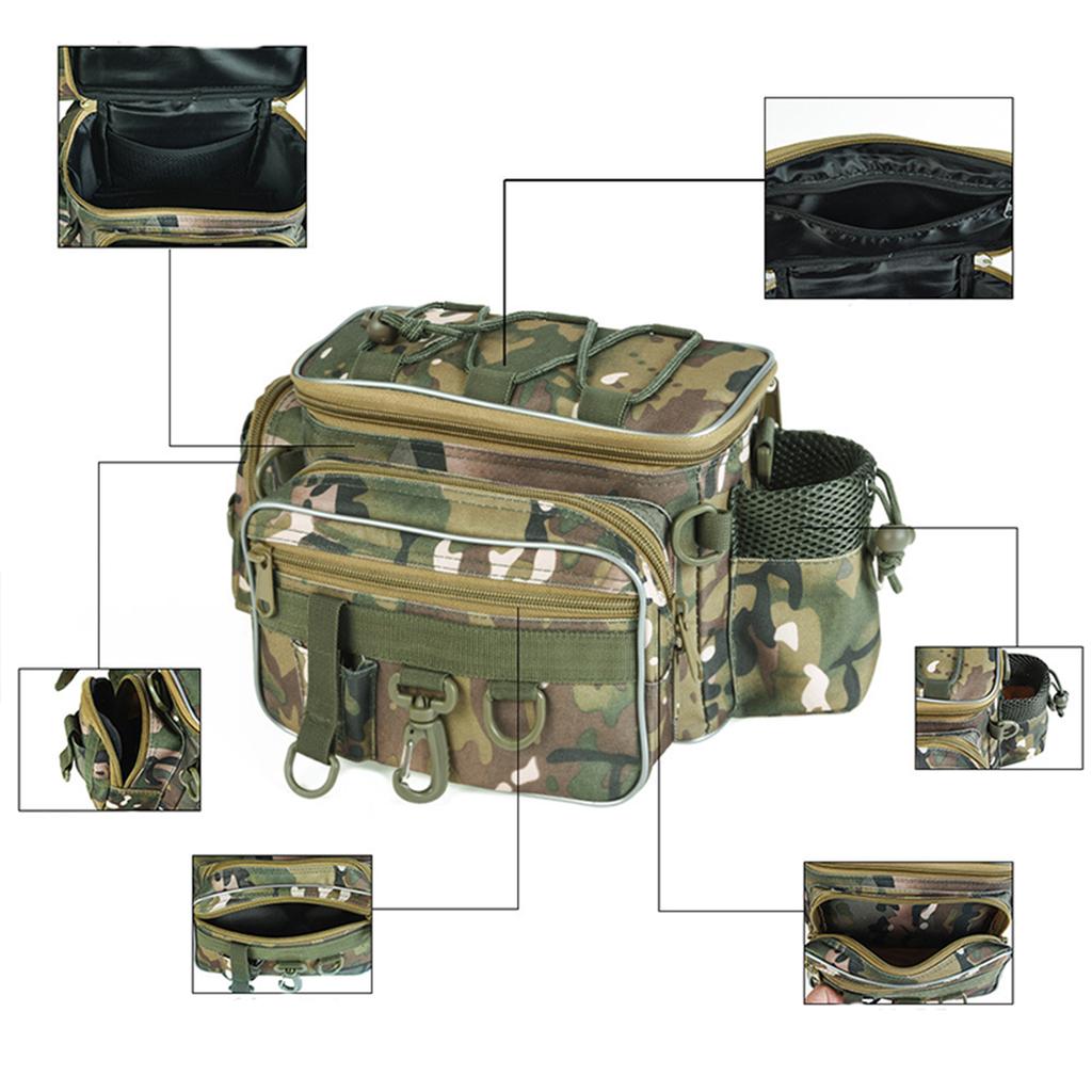 Fishing Tackle Bag, Large Waterproof Fishing Tackle Bag With Padded Shoulder Strap, Tear Resistant Soft Sided Fishing Tackle Bag