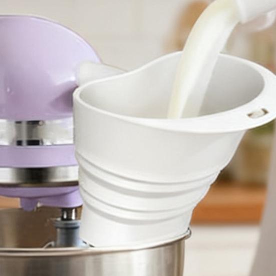 Collapsible Flour Funnel for KitchenAid 5 Quart Tilt-Head Mixers Drip-Free Silicone Flour Funnel Easy