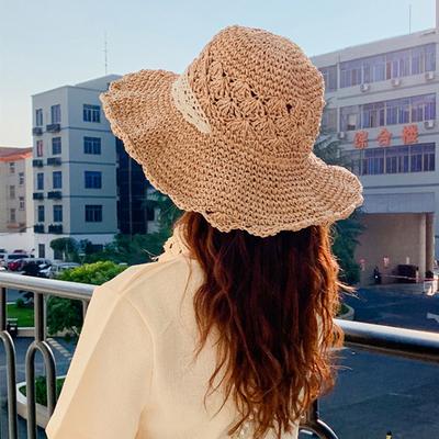 Korean Sweet and Cute Lace Straw Hat Small Fresh Loli Summer Seaside Vacation Big Brim Sun Hat Women