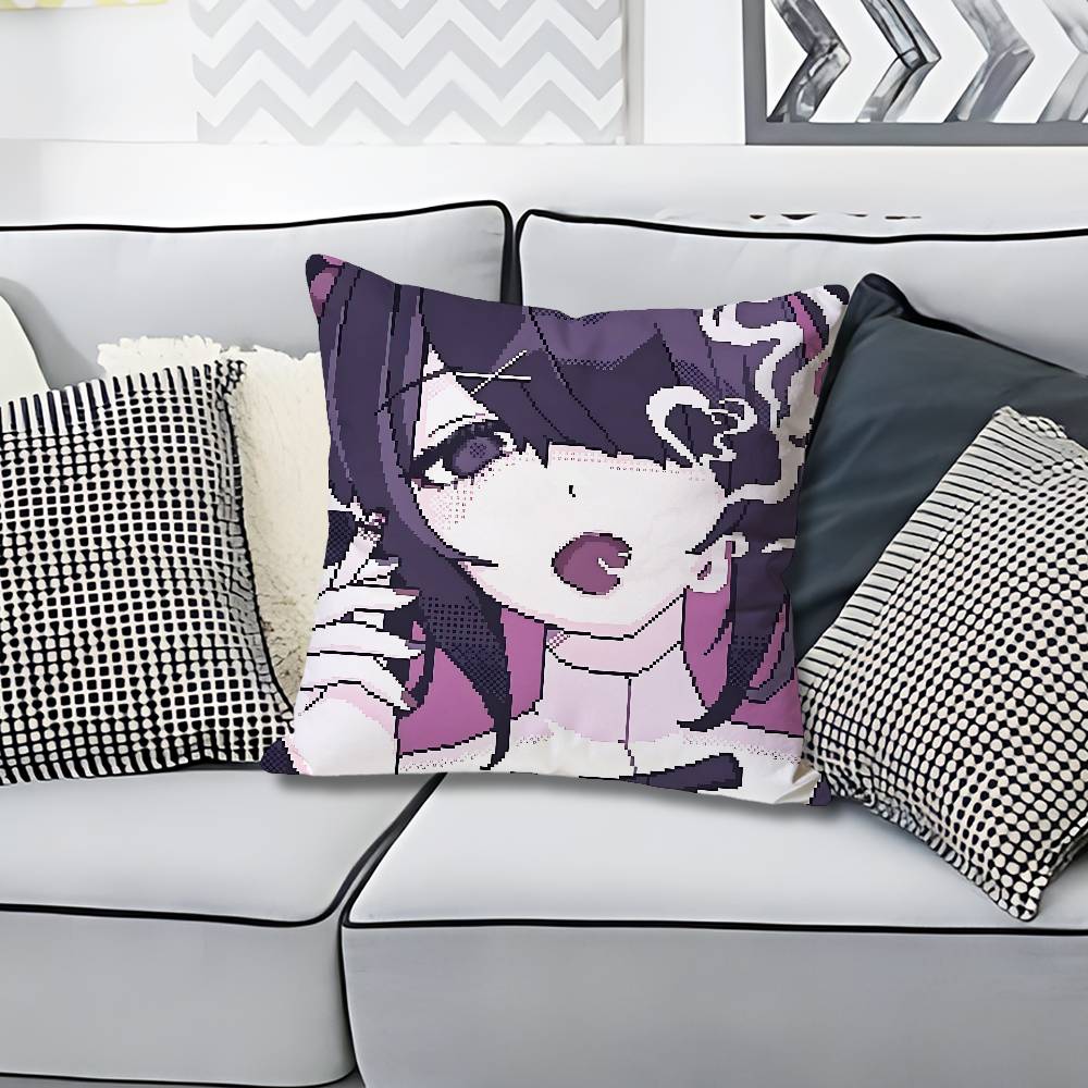 NNeedy Streamer OOverload Anime Celebrity Merchandise AllMatch Printed Pillow Case Sofa Car Office Room Decoration Protector