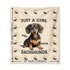 Dachshund-Themed Soft Flannel Throw Blanket - Cozy, Warm Cartoon Dog Design for Naps, Camping, Travel & Home Decor - Perfect Gift for Pet Lovers