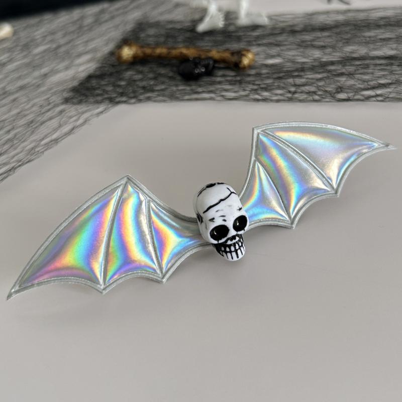 Dunkle Serie Halloween Kopfschmuck Mehrfarbiger Kürbis Teufel Fledermausflügel Seitenkopfschmuck Haarspange Lustiges Teuflisches Accessoire für Partys