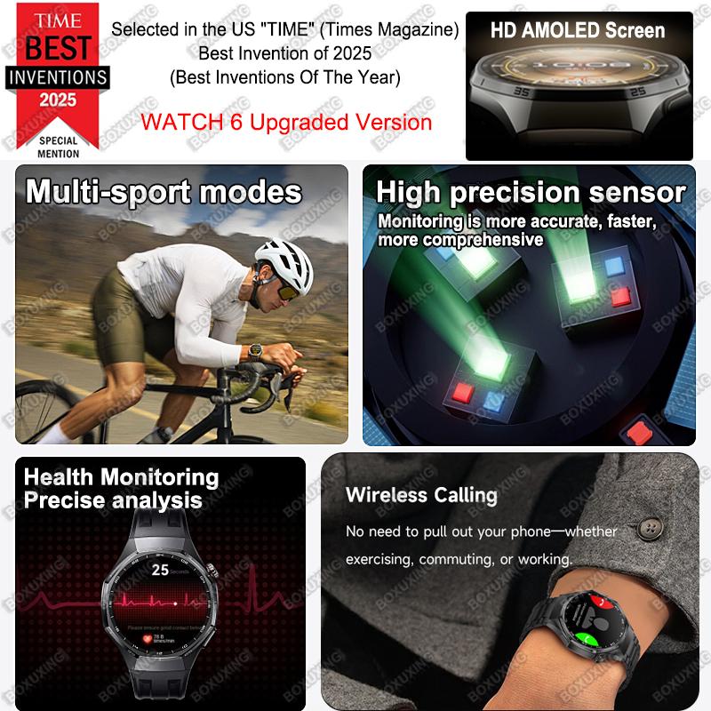 Global Version Watch 6 Pro New Smart Watch Men  Screen GPS Track Bluetooth Call Waterproof Sports Heart Rate Smartwatches