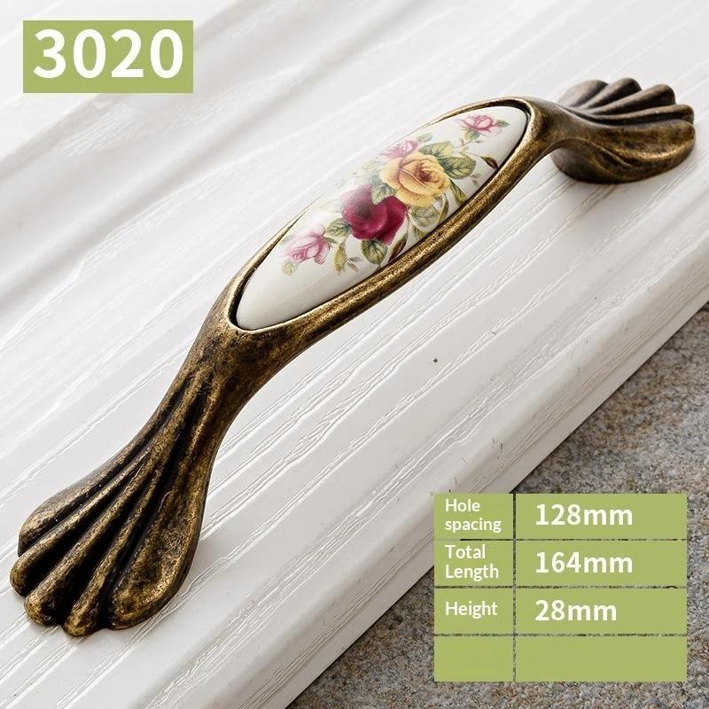 Vintage Blume Keramikgriff Schrankzugknauf Kleiderschrank Schrank für Möbelbeschläge Zubehör Türgriffe