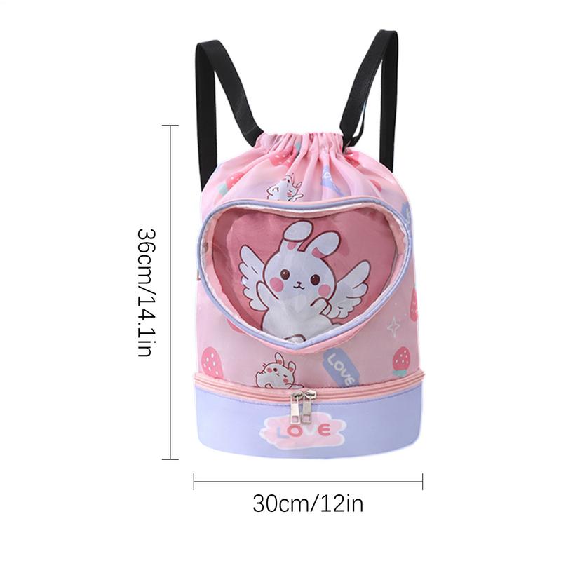 Children's Swimming Bag Wet Dry Separation with Shoe Compartment Swimsuit Storage Bag Sports Portable Backpack for Boys Girls