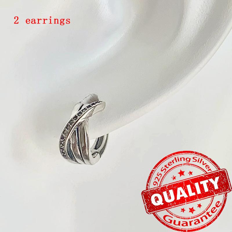 New Copper Sparkling Pink Bow Stud Earrings & Pavé Dangle Hoop Earrings For Girl Sweet Romantic Jewelry Gift