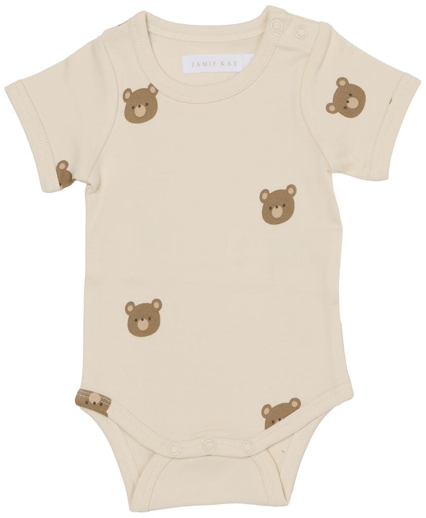 OC Long Sleeve Bodysuit Bobbie Bear Tofu JBCO245342 Baby OWHT 80 [Jamie Kay]