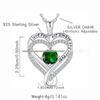 Eternal Heart S925 Sterling Silver Dubbelhalsband med Födelsestenhänge