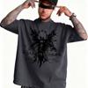 Hip-Hop Street Men'S Gothic Angel Print Short-Sleeve T-Shirt