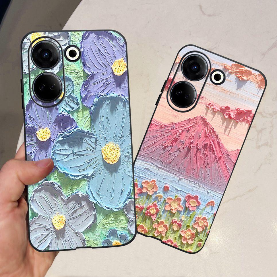 For Tecno Camon 20 Pro 4G 5G Case Cute Cat Cartoon Love Heart Liquid Silicone Shell For Tecno Camon 20 Premier Camon20 4G Funda