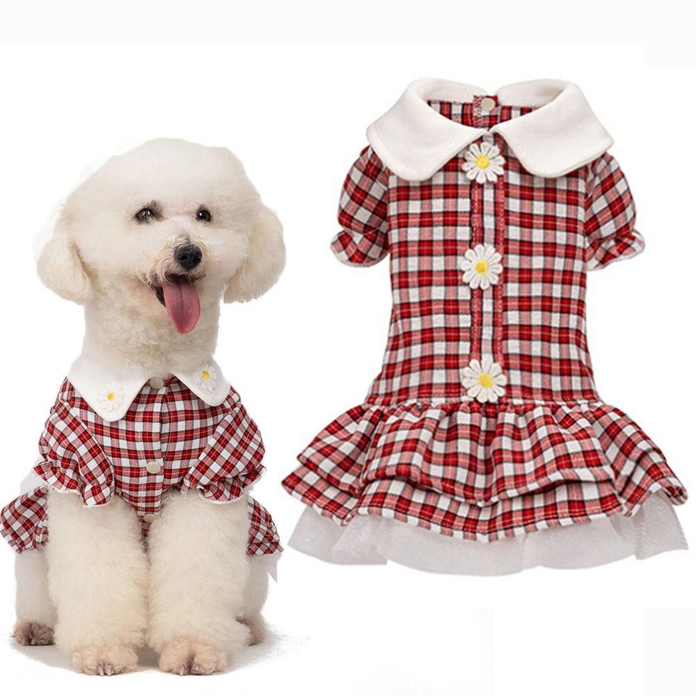Cotton Pet Clothes Skin-friendly Puppy Skirt Bichon Frise Spring Pet Dress  For Small Medium Dogs