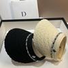 Summer Headless Sun Hat Women'S Small Fragrant Wind Sweet Pearl Lace Double Layer Ice Silk Anti-Ultraviolet Empty Top Hat