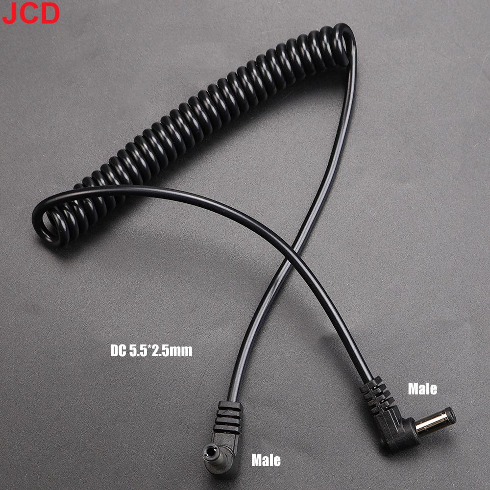 JCD 1 Stück DC 5,5 mm x 2,1 mm Stecker auf Buchse Strom-Spiralkabel DC 5,5 x 2,5 mm Verlängerungs-Federkabel für LED-Streifen CCTV