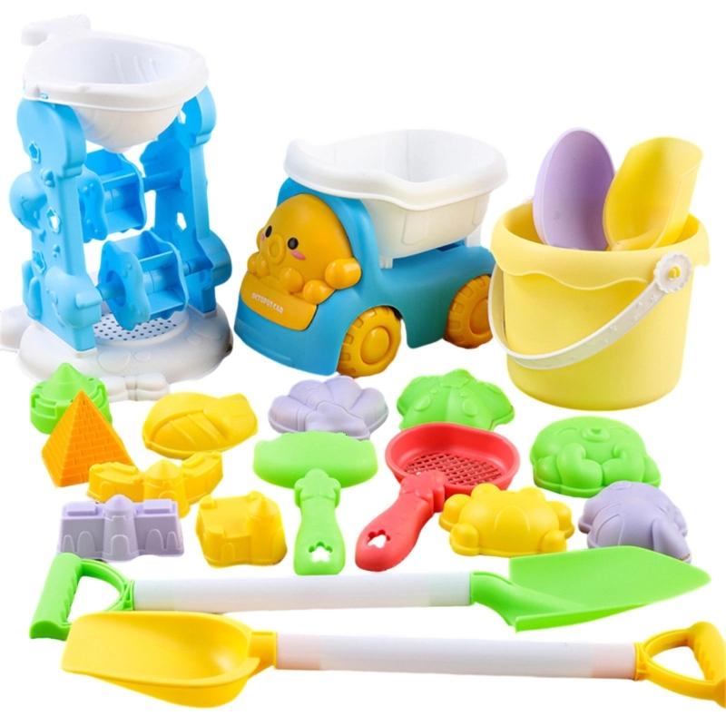 Sand Play Tool Set Sand Shovel Bucket Sandcastle Toy For Children With Bright Color for Parents Kids Beach Vacation