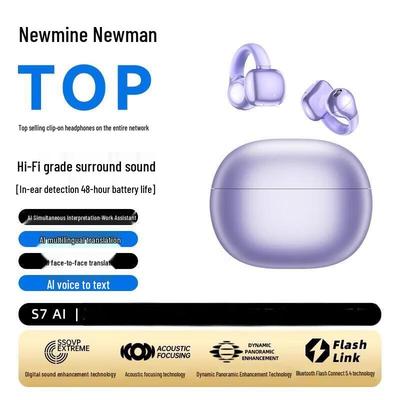 Newman S7 AI Smart Open-Ear Clip-On Bluetooth Earbuds