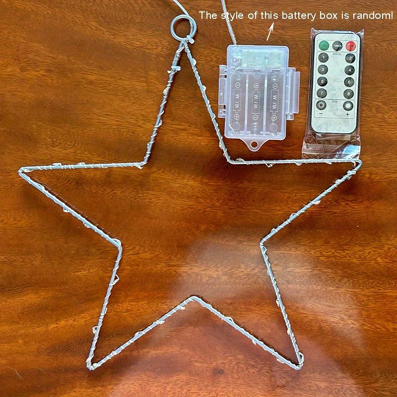 

1pc LED Star Fairy Lights, 8 Modes & Auto Timer, Five-pointed Star String Lights, Holiday String Lights, Not Included Battery