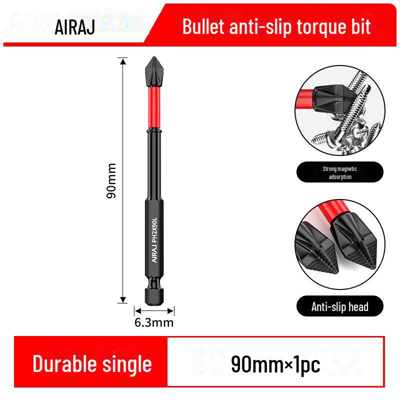Magnetischer Kreuzschraubendreherkopf aus Wolframstahl, rutschfest, schlagfest, elektrisches Handwerkzeug mit hoher Härte