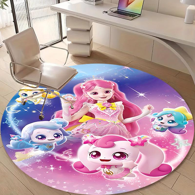 1pc Catch Teenieping Magic Sweethear (7) Design Printed Area Round Carpet for Bedroom Living Room Home Decor Rugs Mat Non Slip Mat Rug for Bedside