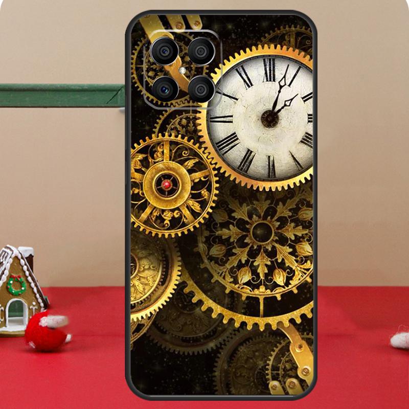 Steampunk Style Gears Levers Engine Case For Huawei P40 Lite P20 P30 P60 P Smart Z Nova 9 Honor X8 X9a 50 70 Magic 5 Pro Cover