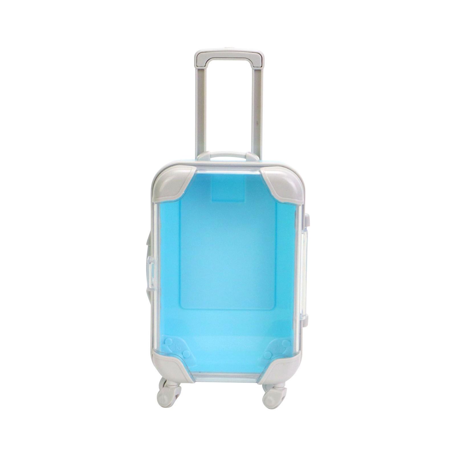 

Чемодан на колесиках Настольная шкатулка для хранения ювелирных изделий Маленький прозрачный чемодан Коробка для хранения One Size синий