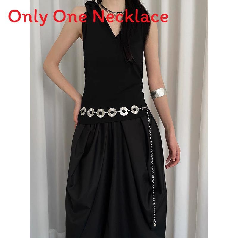 

Silver Metal Waist Chain With Butterfly Chain Decor For Summer Dresses And Jeans Style B