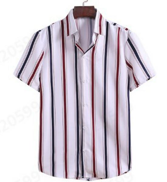 Camicia Casual da Uomo a Maniche Corte a Righe Primavera 2025
