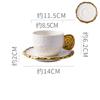 Neue Keramik geprägte Kaffeetasse und Untertasse Schwarz Weiß Keramik Latte Kaffeetasse Exquisite Nachmittagstee Blume Teetasse Milchbecher