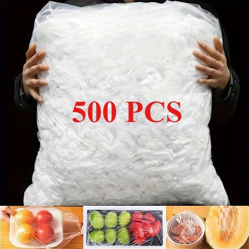 500pcs reusable thickened elastic food-grade plastic wrap, stretchable bowl covers, for kitchen fresh-keeping