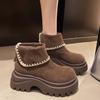 Suede small boots women's new thin thick-soled snow boots fashion boots in autumn and winter 2025