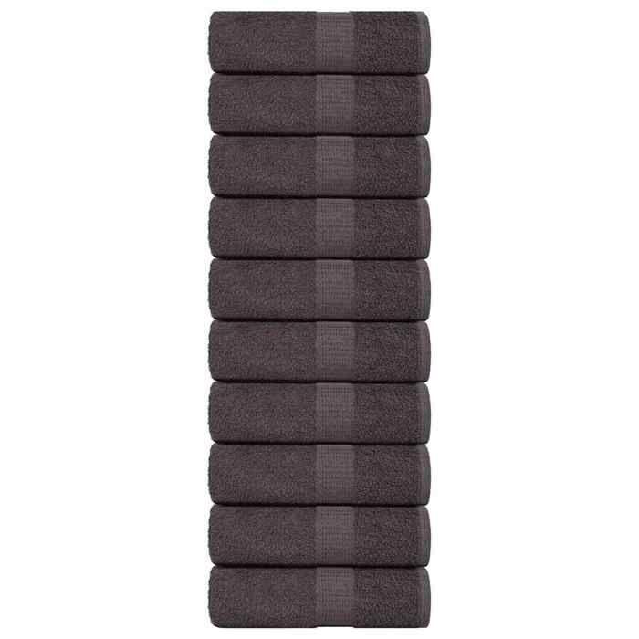 VidaXL Washcloths 10 Pieces FROGN Anthracite 30 X 30 Cm 100% Cotton 136675