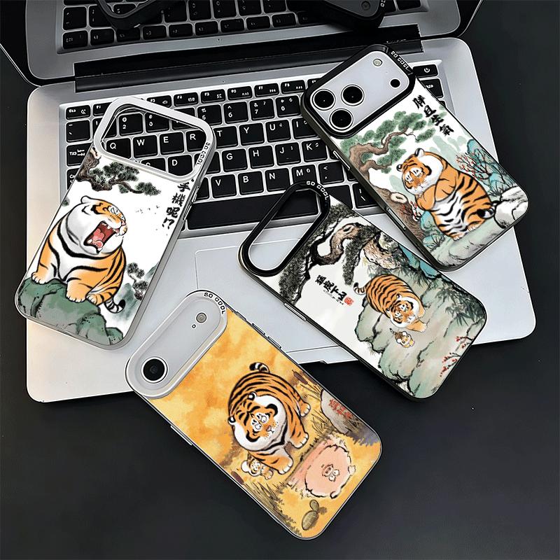 Cartoon Fat Tiger Funny Shockproof Phone Case for iPhone 17 Air 16 16E 15 Pro Max 14 Plus 13 Mini 12 Back Cover Anti Fall Fundas