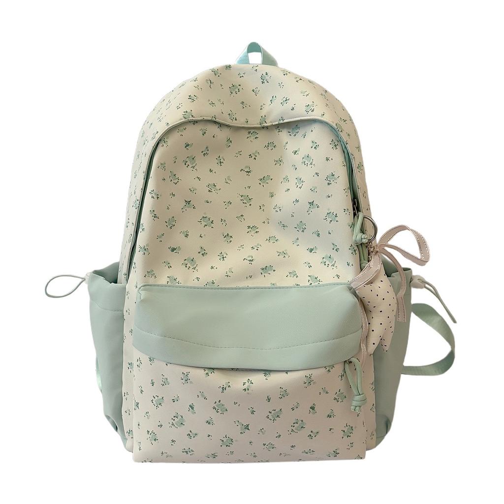 Schoolbag Korean Version Ins Sweet Floral Versatile Backpack Women's Fashion Lightweight Casual Versatile Large-capacity Student Schoolbag