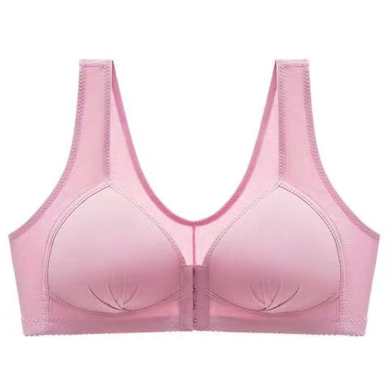 Shakeproof Push Up Bra Breathable Front Button Comfort Gather Underwear Wirefree Yoga No Steel Ring Large Size