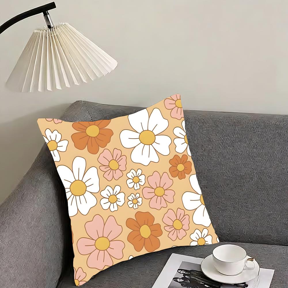 Retro Floral INS Cushion Cover Pillowcase Ultra Soft Skin Friendly Fabric Cloud Like Comfort  Concealed Zipper