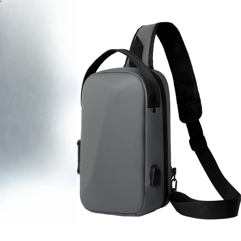 Fashionable Men's Chest Bag High-end Single-shoulder Waterproof Cross-span Bag Travel Hard Shell Chest Bag Commuting Casual Shoulder Bag