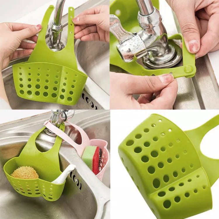 Organizer, Kitchen Container Hanging on the Faucet, Sink for Sponges