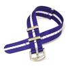 CASSIS Nylon Watch Strap TYPE NATO LX 18mm with Replacement Tool X1126CS1817018 Blue/White