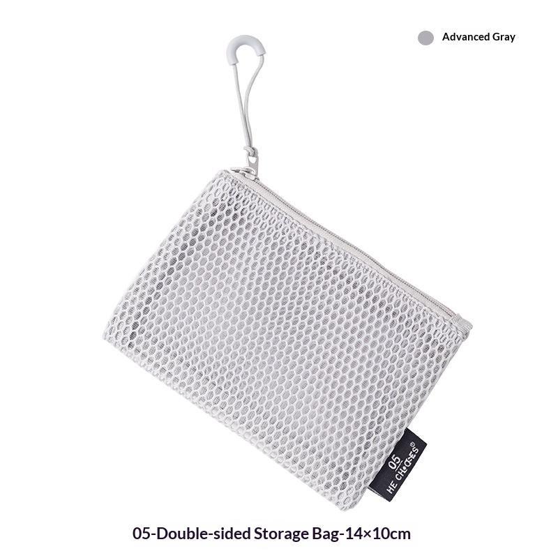 Breathable Mesh Cosmetic Storage Pouch Smooth Zipper Portable Makeup Organizer for Student Dorm Travel Use