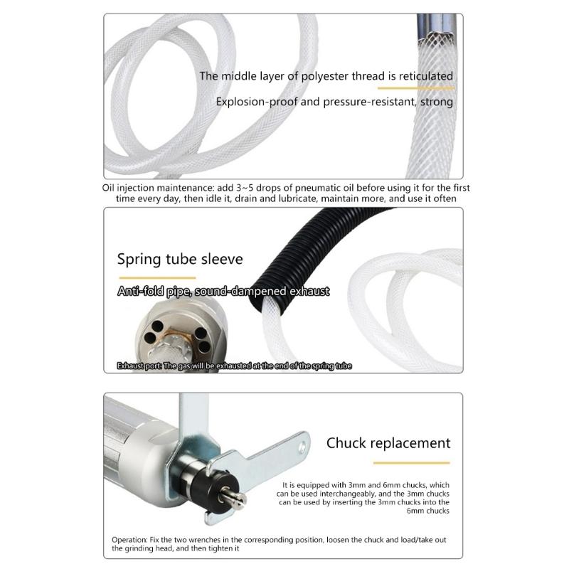 25000RPM Air Die Grinder Tire Repair Tool Wide Application 1/4in Pneumatic Angle Grinder Grinding Engraving Machine