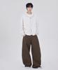 GLW Curved Cut Wide Cotton Pants Brown