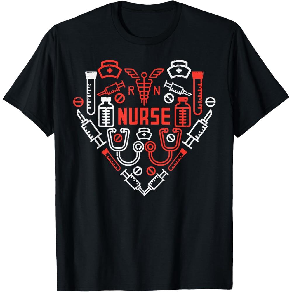 Nurse Valentines Day Scrub Valentine RN ICU ER CNA OB Women T-Shirt XS чёрный