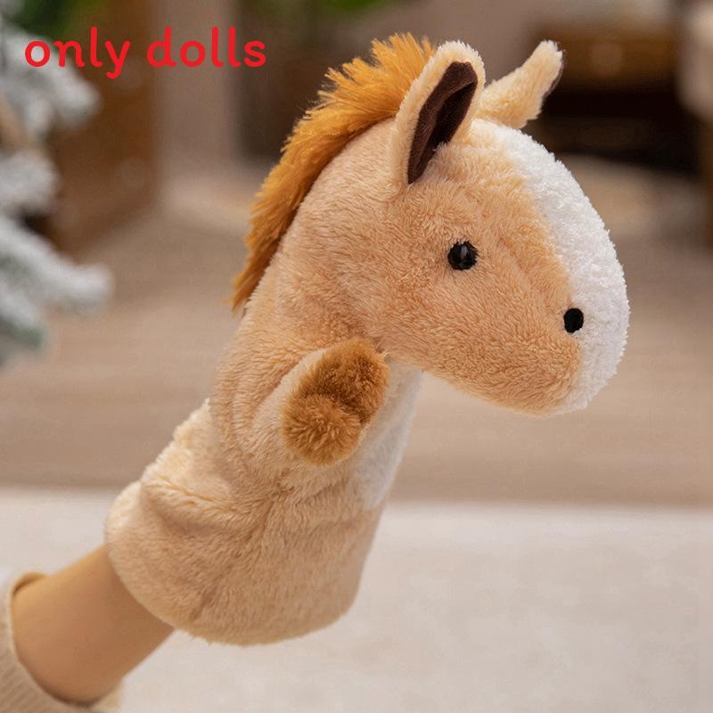 

Traditional Chinese Zodiac Horse Hand Puppet Plush Toy For Kids And Family Fun LightBrown
