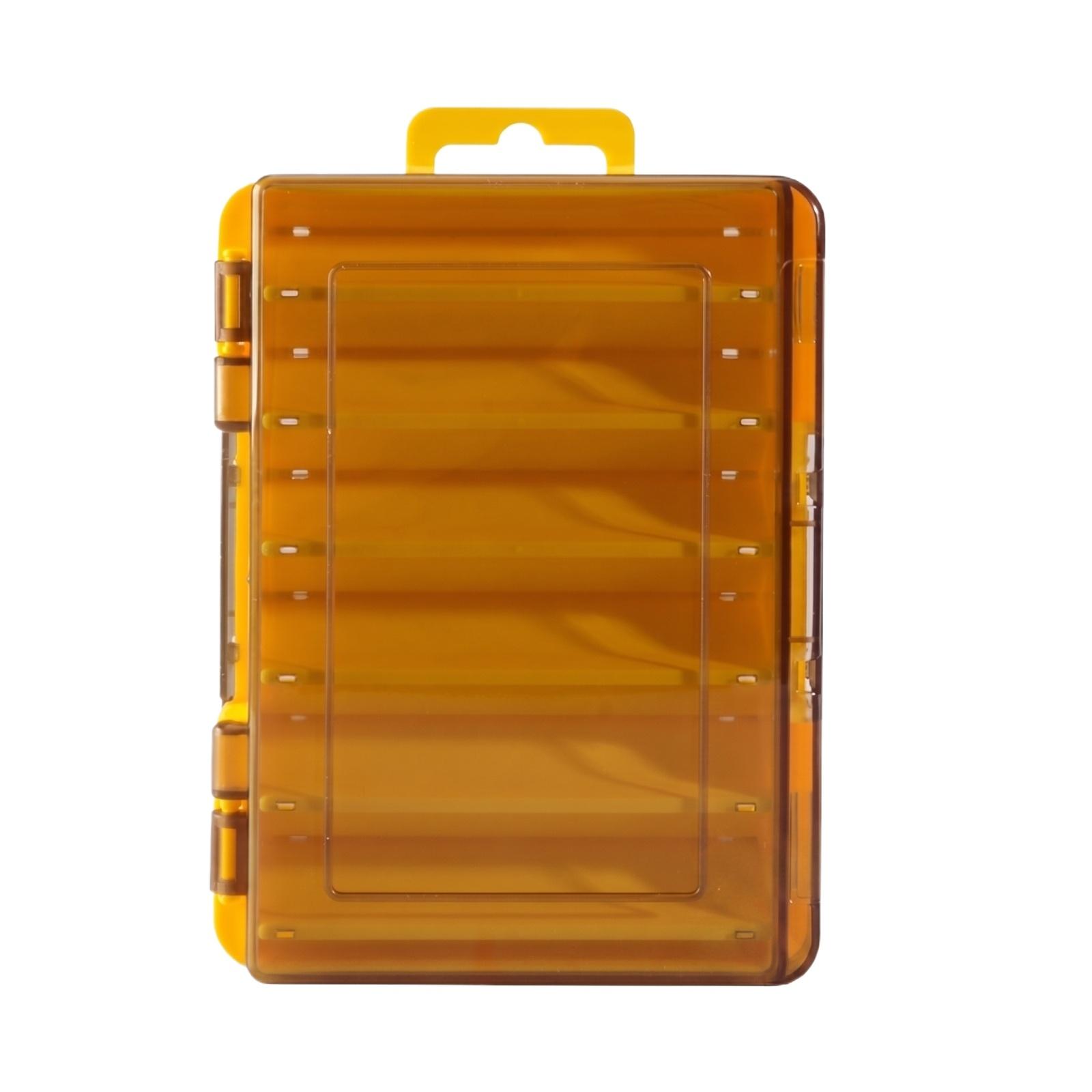 

Double Layer Fishing Tackle Box Multi Functional Bait Storage Case Dual Sided Lure Organizer with Compartments for Minnow Pencil Lures one size оранжевый