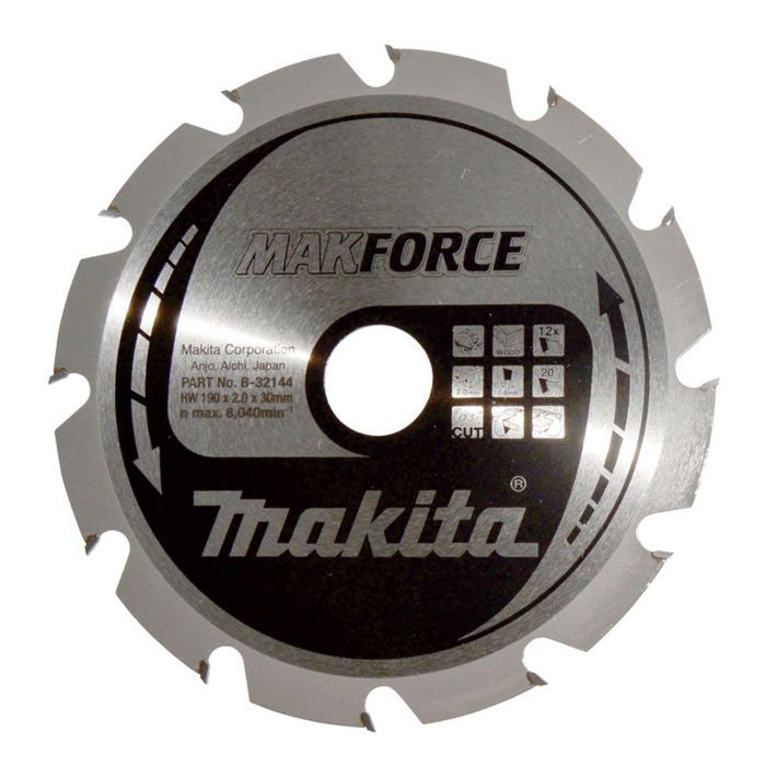 Lames carbure "makforce", pour bois, pour scies circulaires makita - ø235 mm x 20 dents
