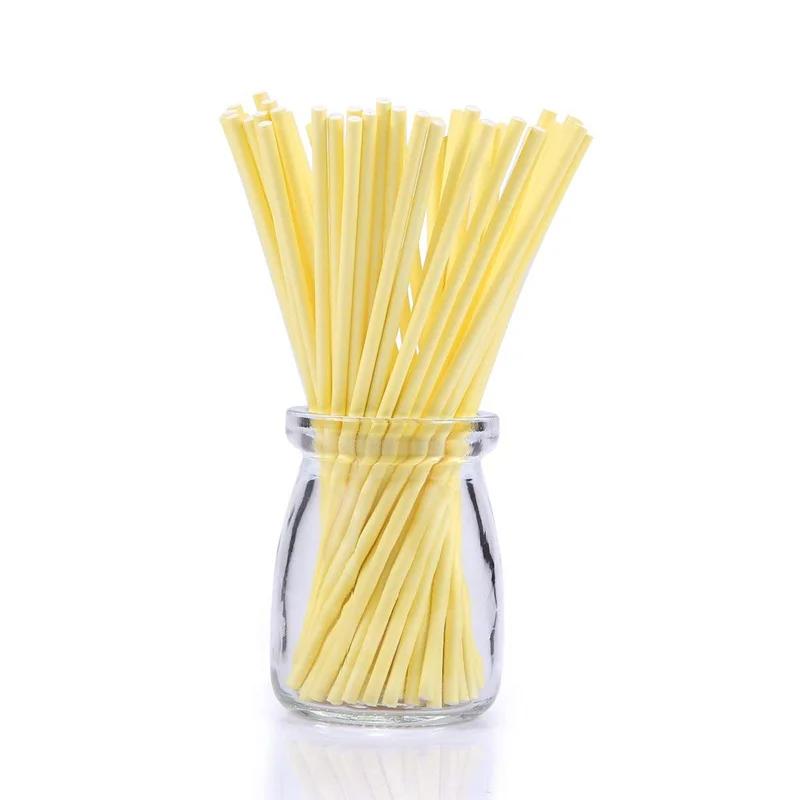 100 Stück Papier-Lollipop-Sauger-Sticks für Cake Pops, Süßigkeiten, Popcake-Sticks, 15,2 x 5/81,3 cm, 150 x 3,5 mm