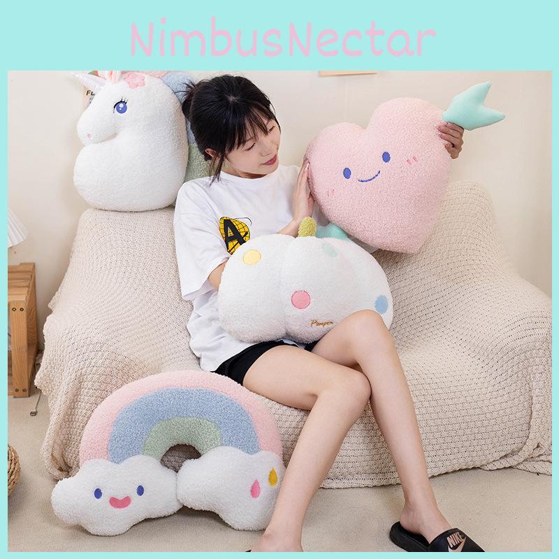Pumpkin Rainbow Unicorn Pillow Plush Toy Back Cushion Bedroom Decoration Gift