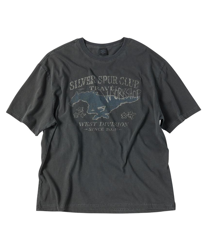 TRAVEL Silver Spur Club Pigment Short Sleeve T-Shirt Black Charcoal