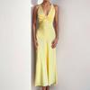 Spring New Women's Clothing Satin Temperament Strap Dress Sexy Backless Neck Dress