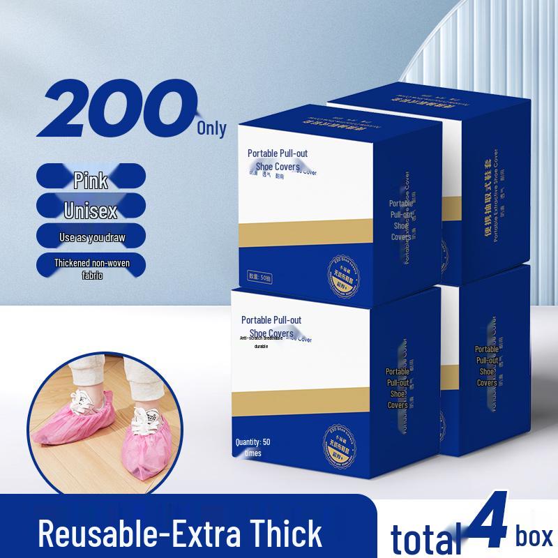 Waterproof Non-Slip Disposable Shoe Covers: Thick, Wear-Resistant, Non-Woven Foot Covers for Indoor Use