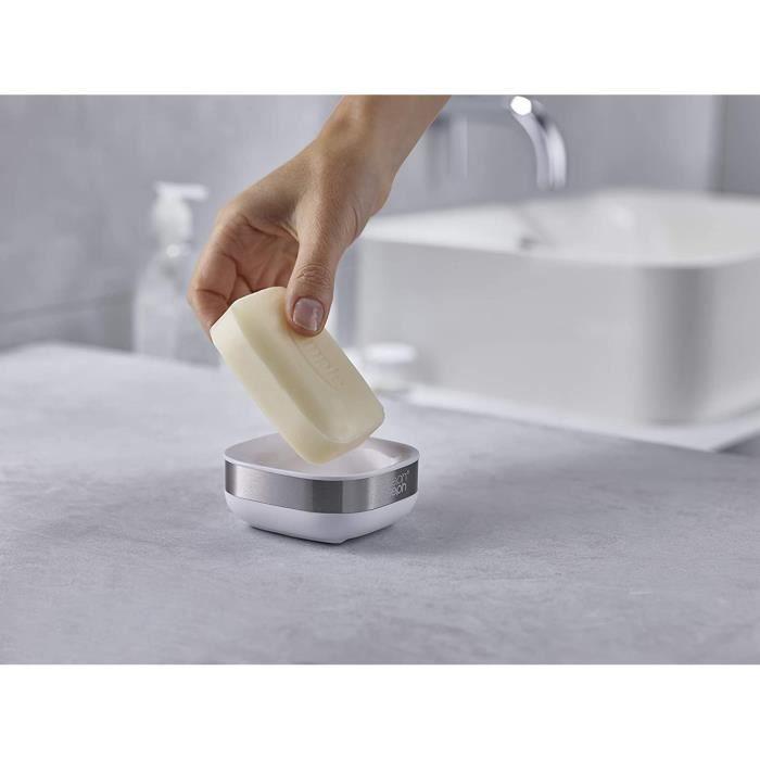 Porte-savon - Joseph Joseph - 8,9 x 8 cm - Acier inoxydable - Design angulaire - Résistant aux empreintes